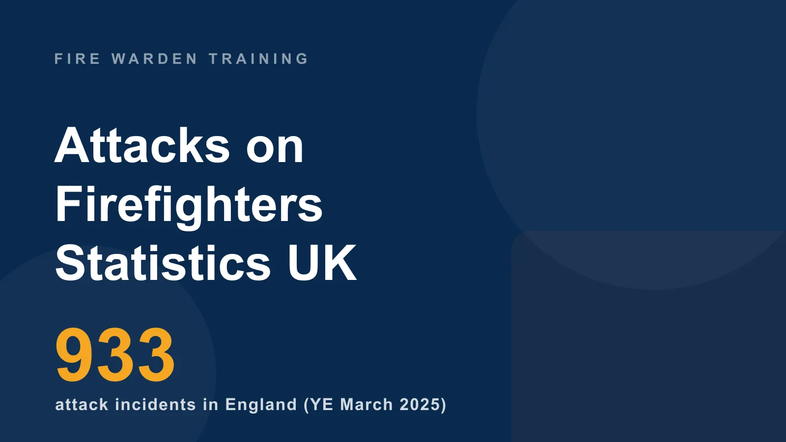 Attacks on firefighters statistics UK: 933 attack incidents in England in the year ending March 2025